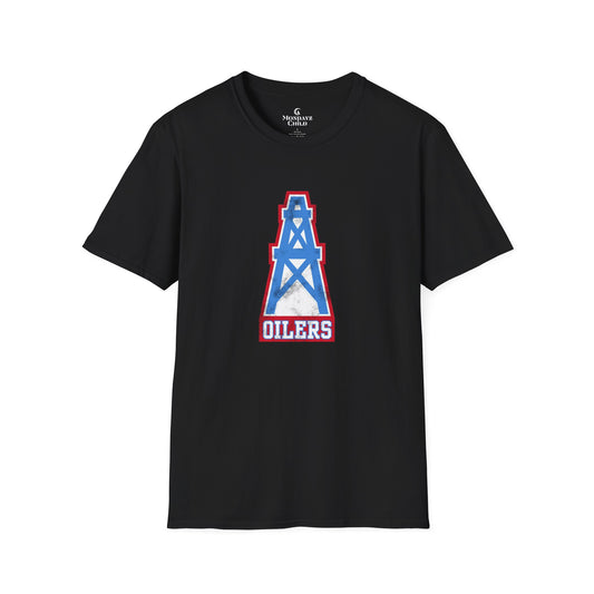 Houston Oilers Distressed Oil Derrick Unisex T-Shirt | Up to 5X