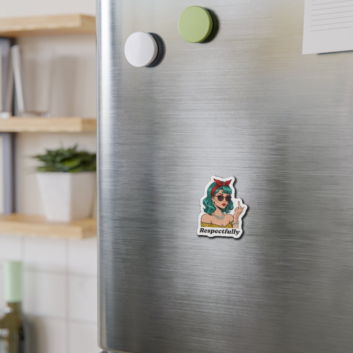 “Respectfully” Retro Die-Cut Magnet