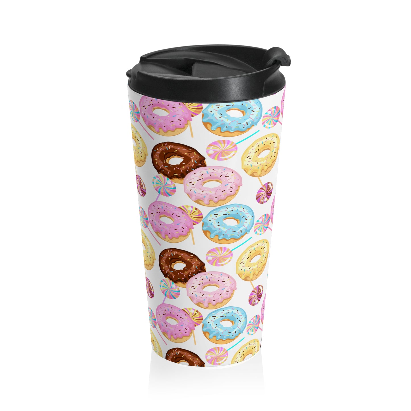 Sprinkled Donuts 15 oz. Travel Mug