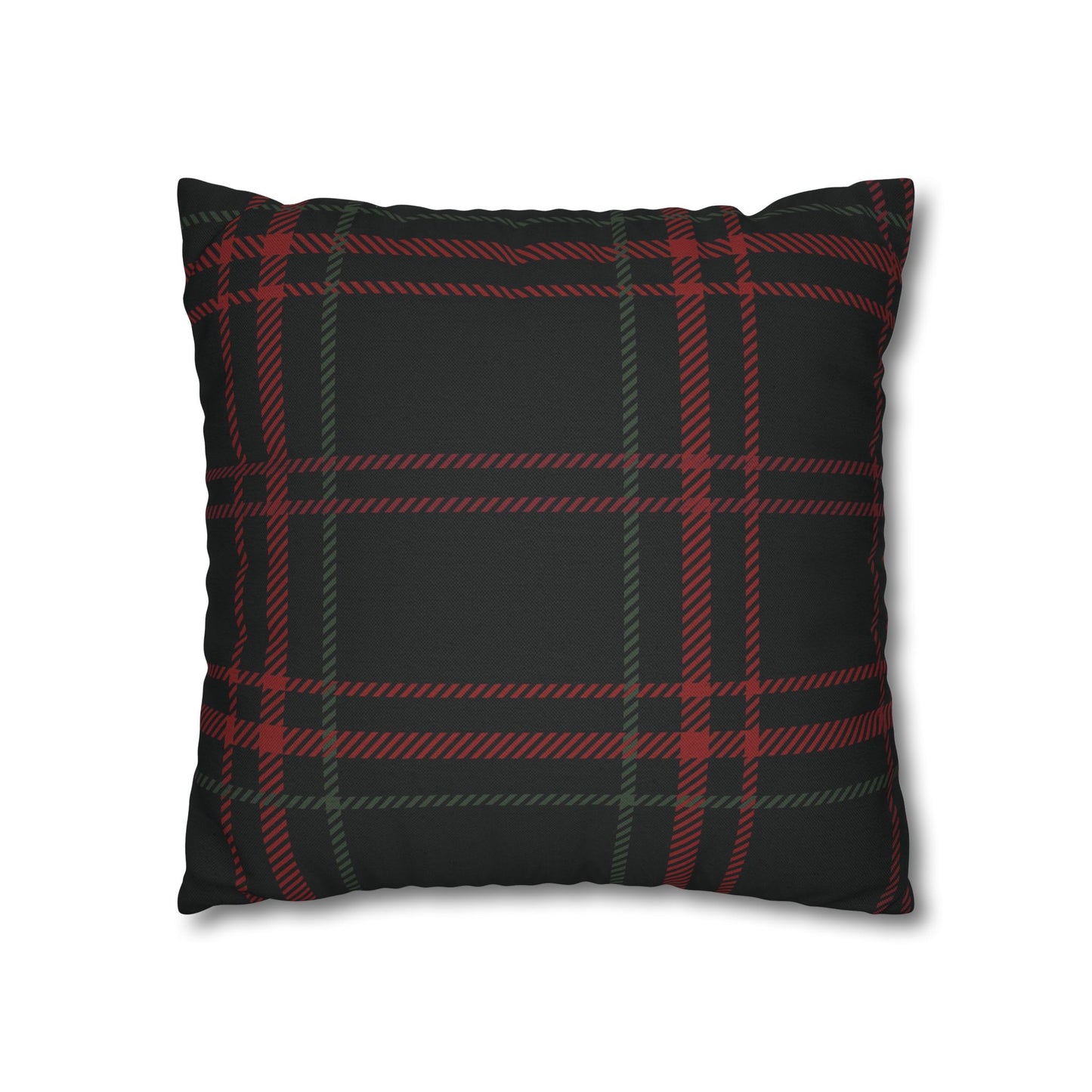 Festive Nutcrackers on Christmas Plaid Square Pillow Case