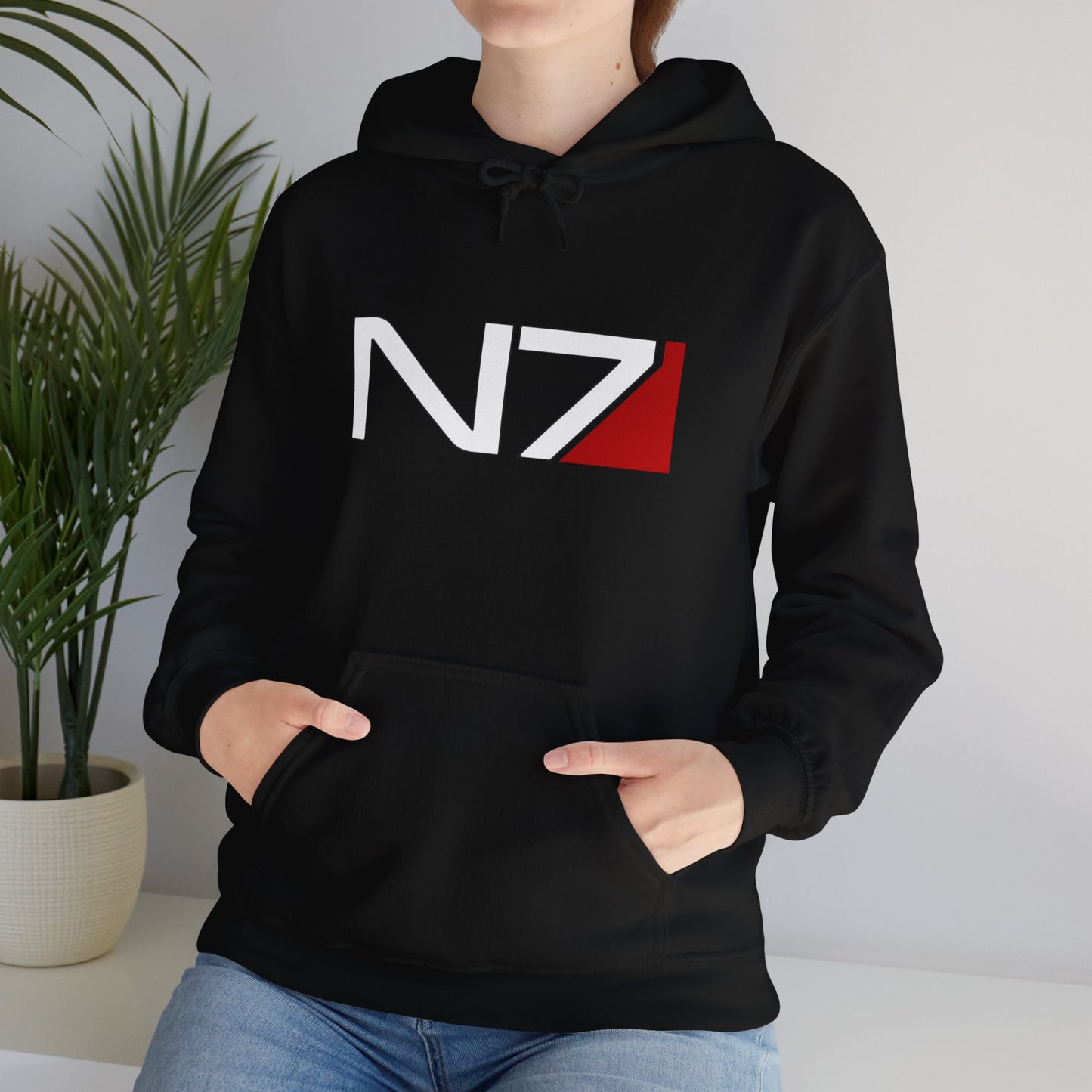 Mass Effect N7 Black Unisex Hoodie | up to Plus Size 5X