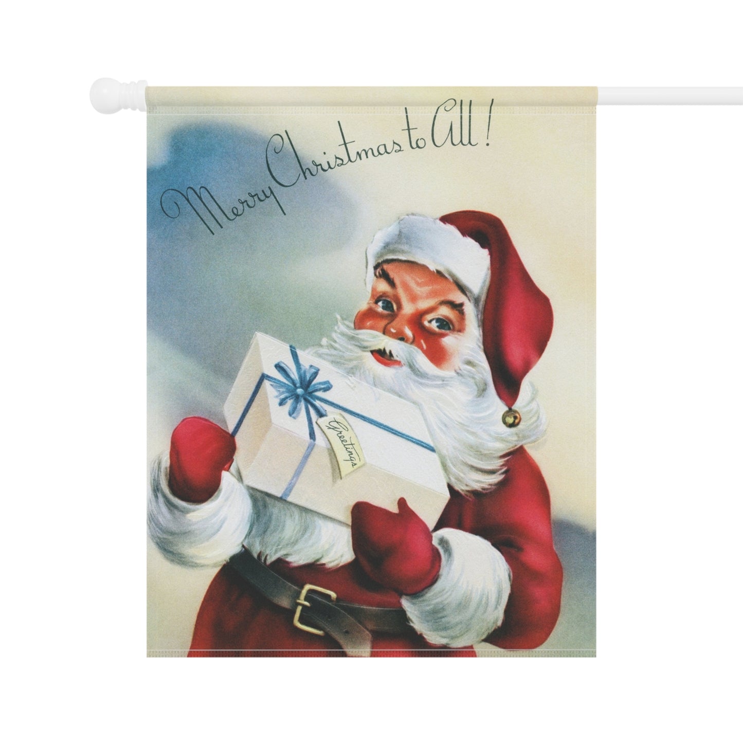 Retro Santa with Presents Garden Flag or House Banner