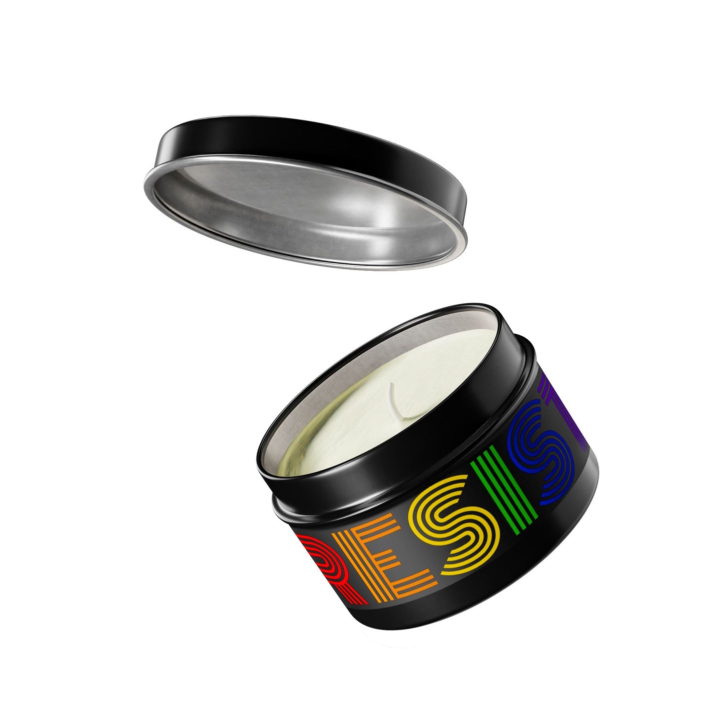 Scented Tin Candles - Rainbow ‘RESIST’