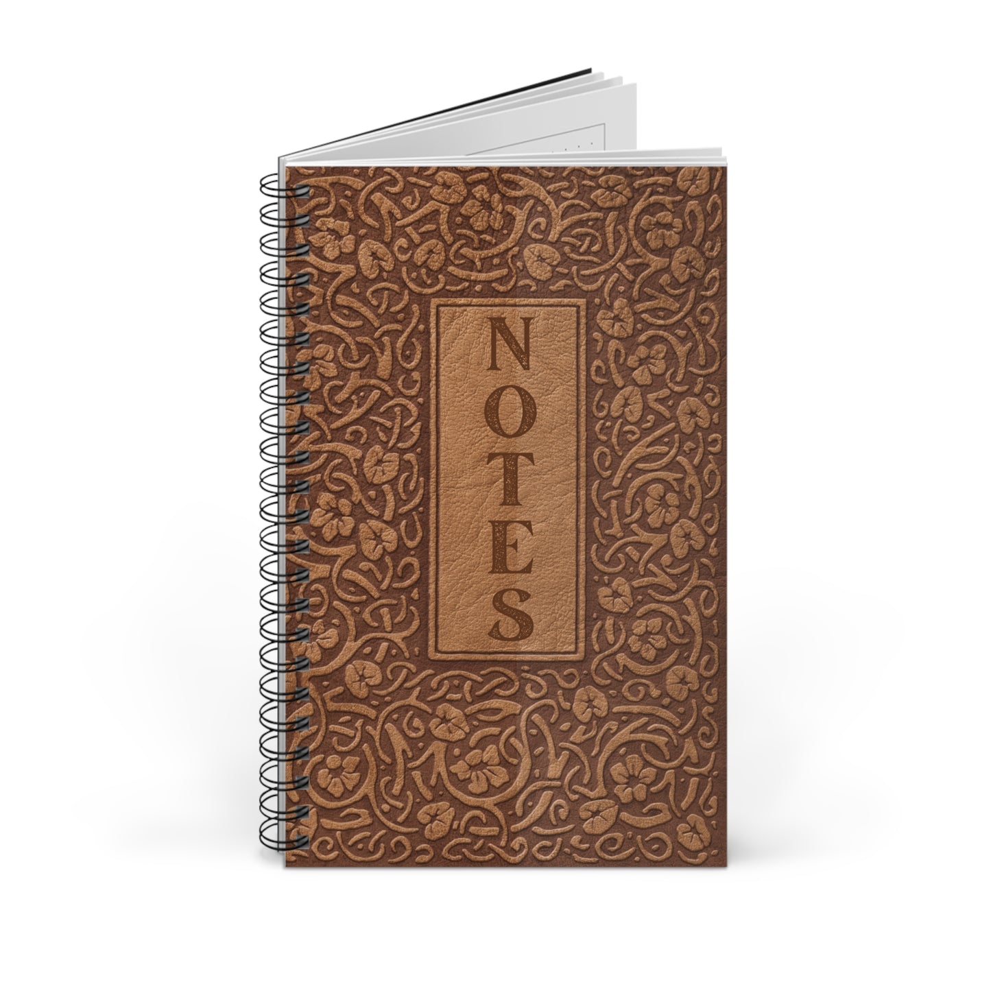 Spiral Notebook - Scrollwork “Notes” | Blank, Dot Grid, Lined, Task