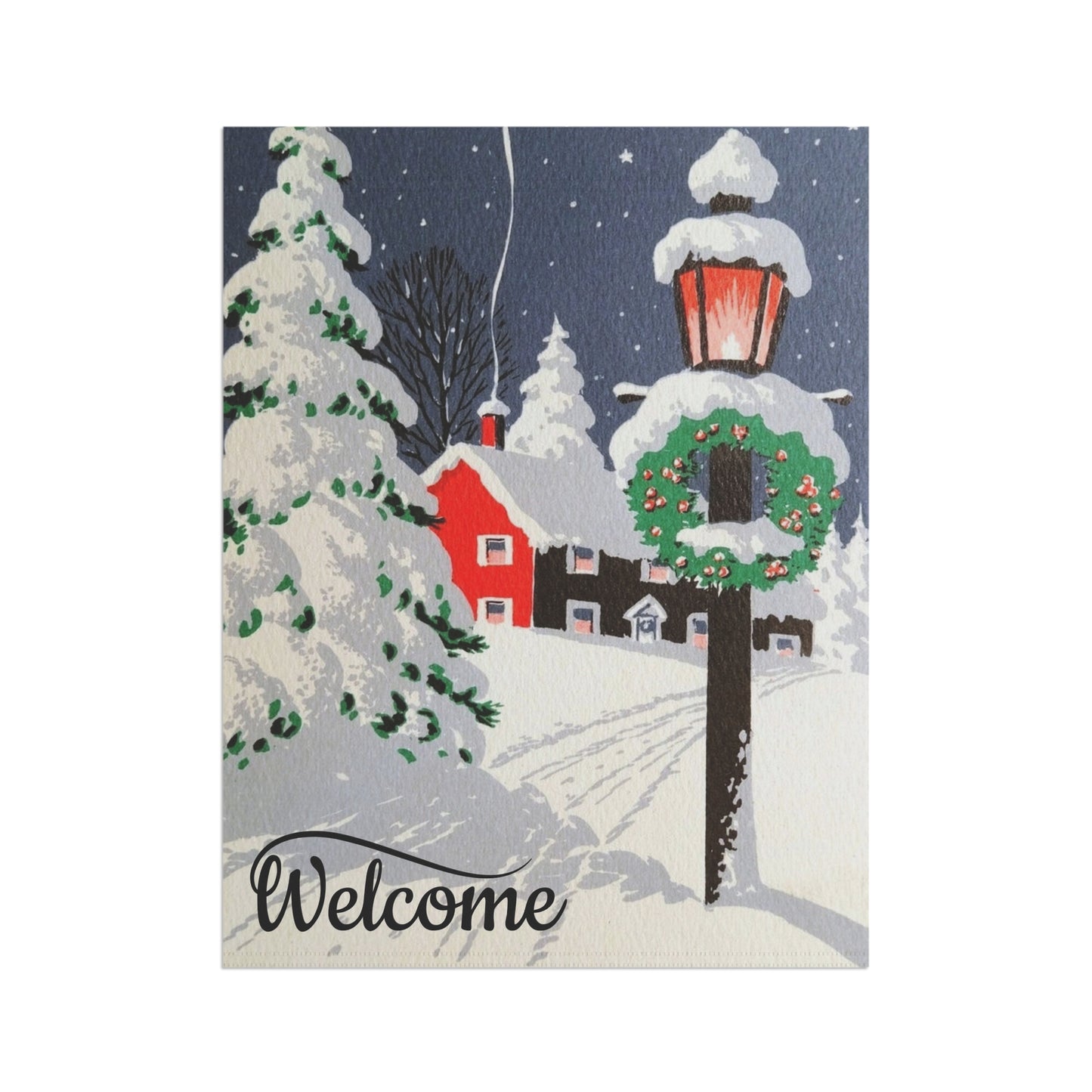 Vintage Style Christmas Garden Flag or Welcome Banner