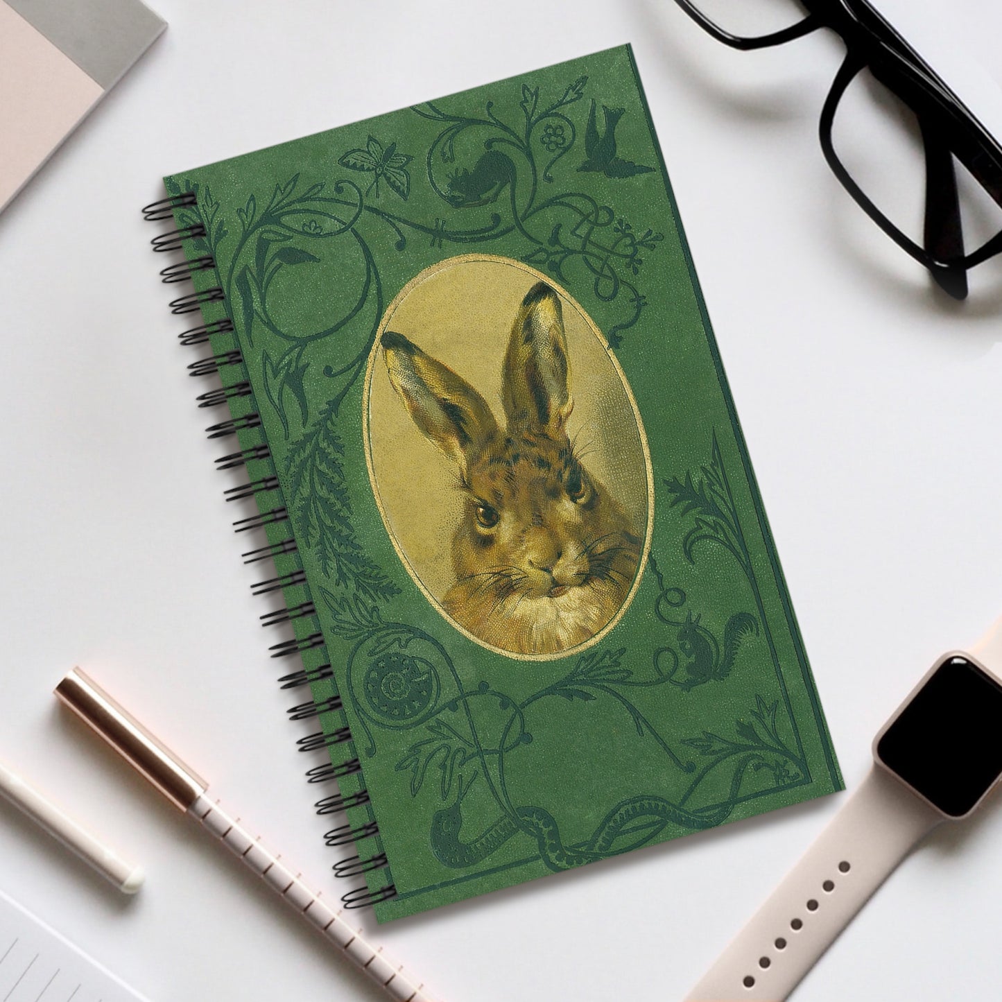 Woodland Hare Spiral Notebook | Blank, Dot Grid, Lined, Task