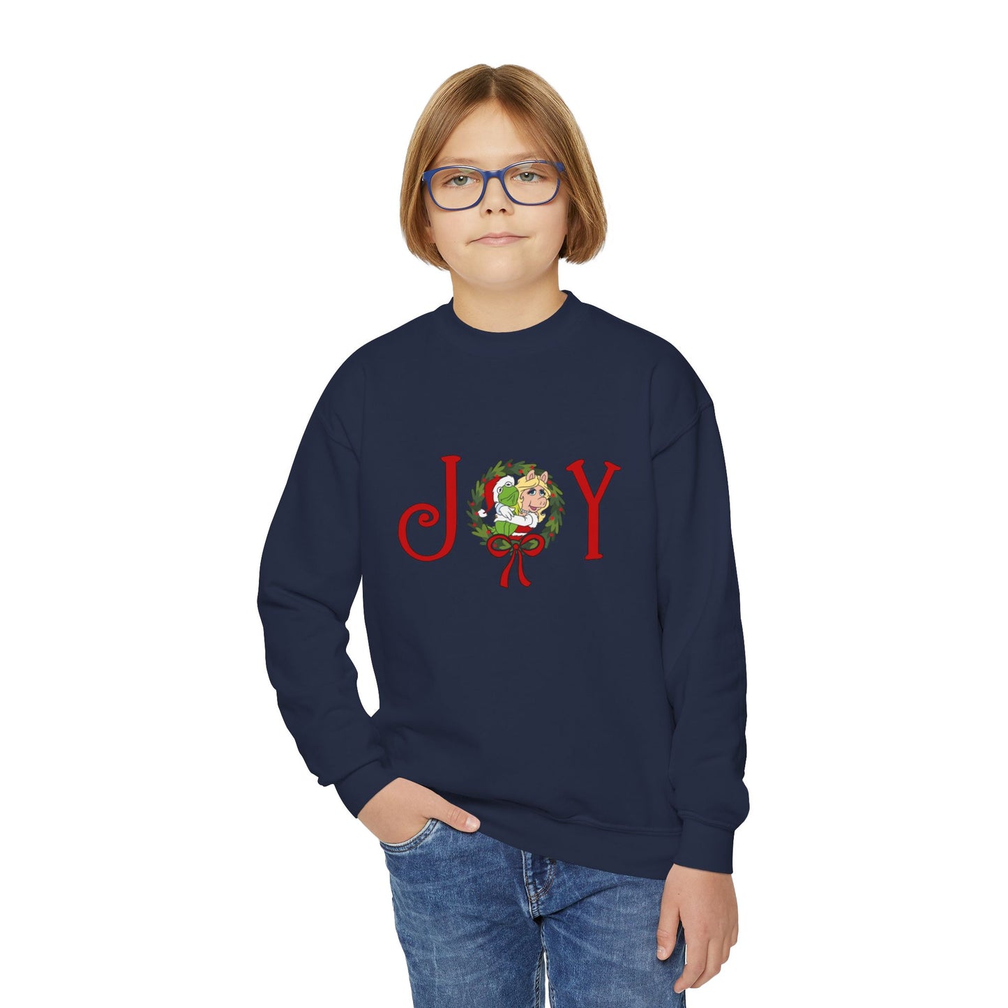 Kermit & Miss Piggy JOY Christmas Youth Crewneck Sweatshirt