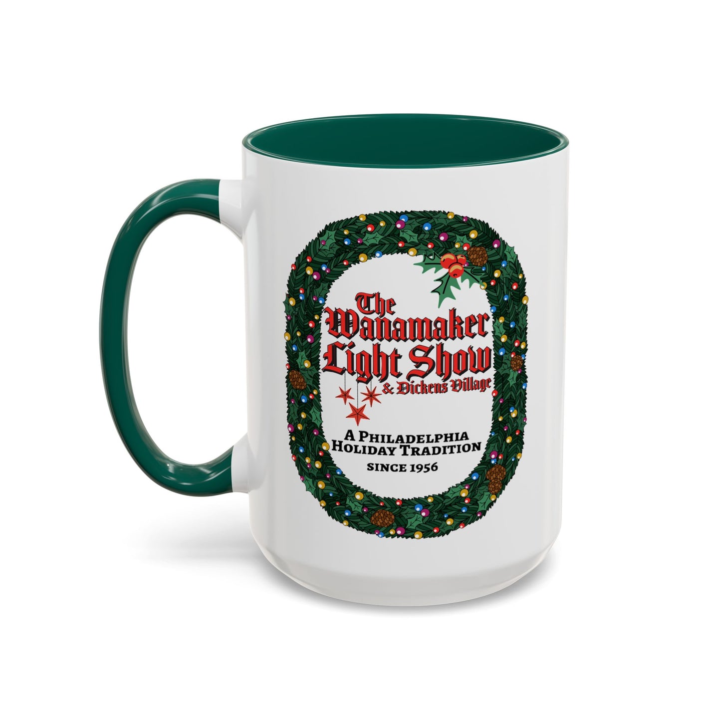'The Wanamaker Light Show' Holiday Wreath Mug - 11oz/15oz