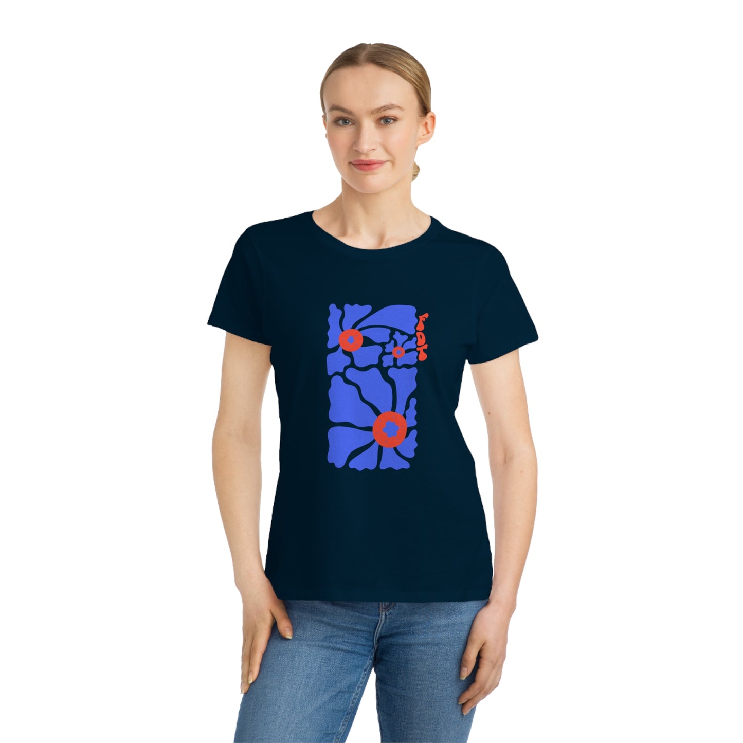 FDT Anti-Trump Red & Blue Floral Women’s Tee