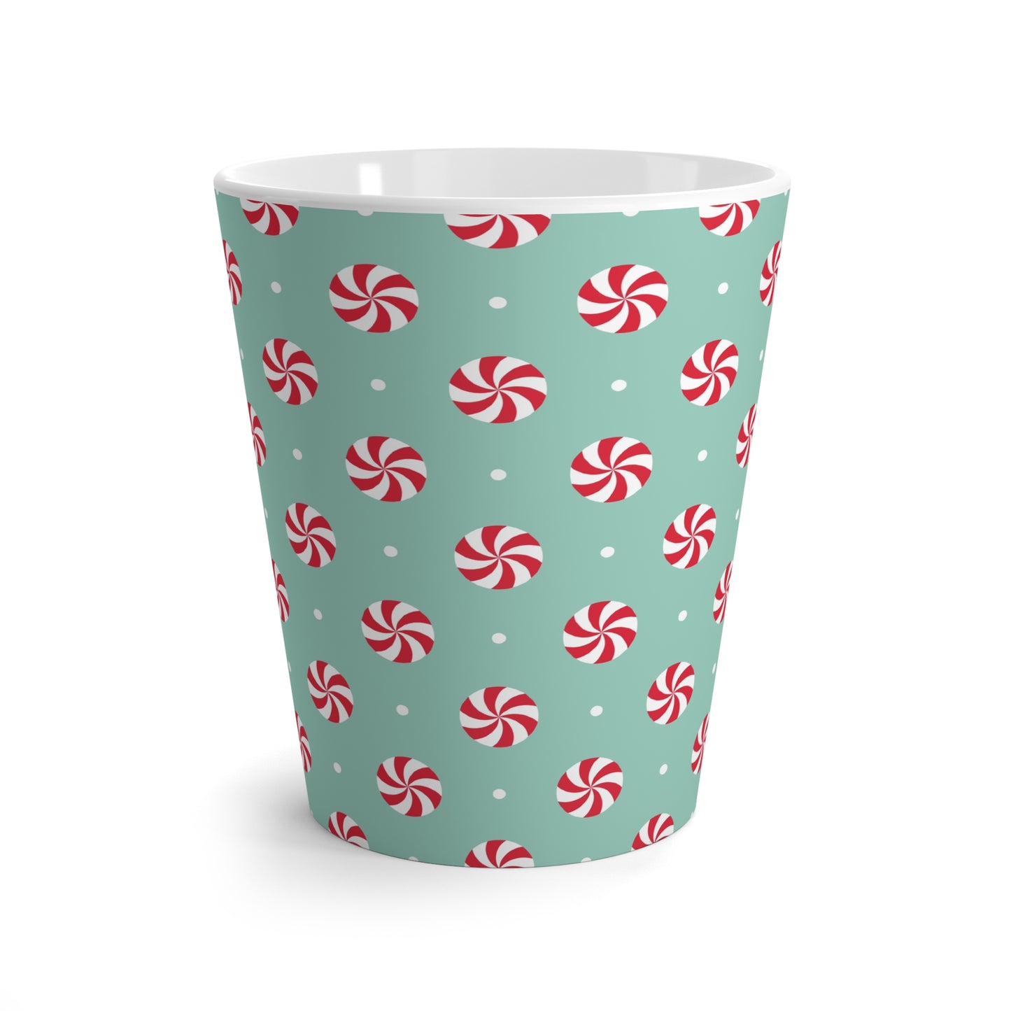 Latte Mug, 12oz - Peppermint Swirl Candies