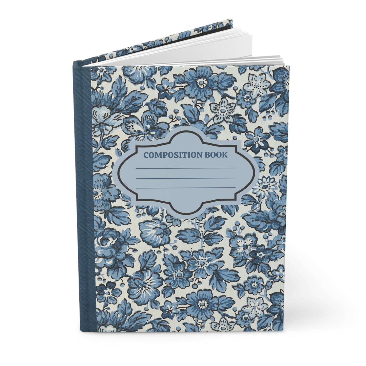 Blue Posies Hardcover Lined Journal