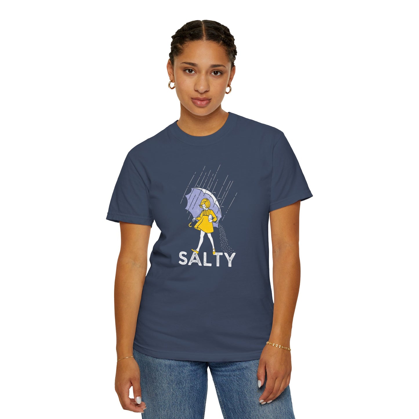 Salty Rain Girl T-Shirt — Funny Retro Illustration Tee
