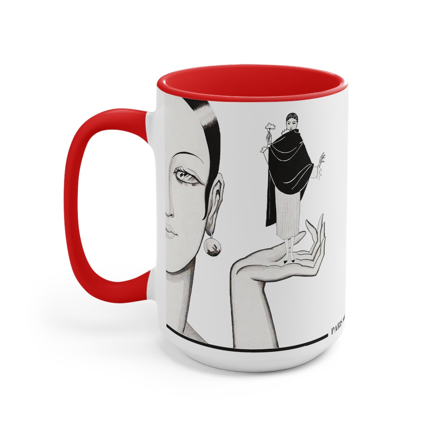 Paris Fashion Two-Tone Mug | Red, Black, Pink