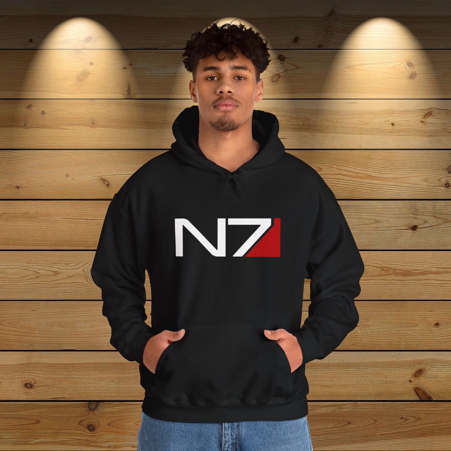 Mass Effect N7 Black Unisex Hoodie | up to Plus Size 5X