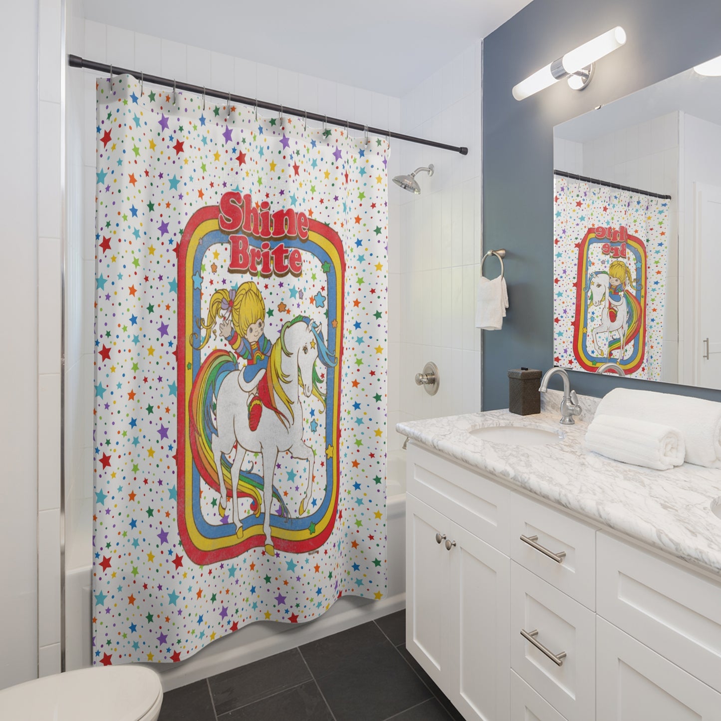 Shower Curtain - Retro Rainbow Brite