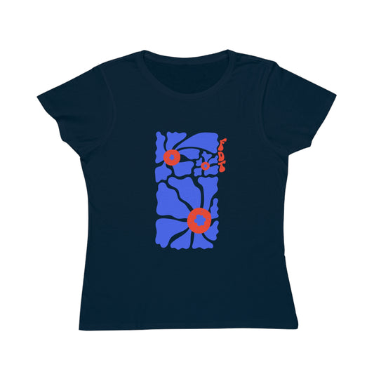 ‘FDT’ Red & Blue Floral Organic Women’s Tee