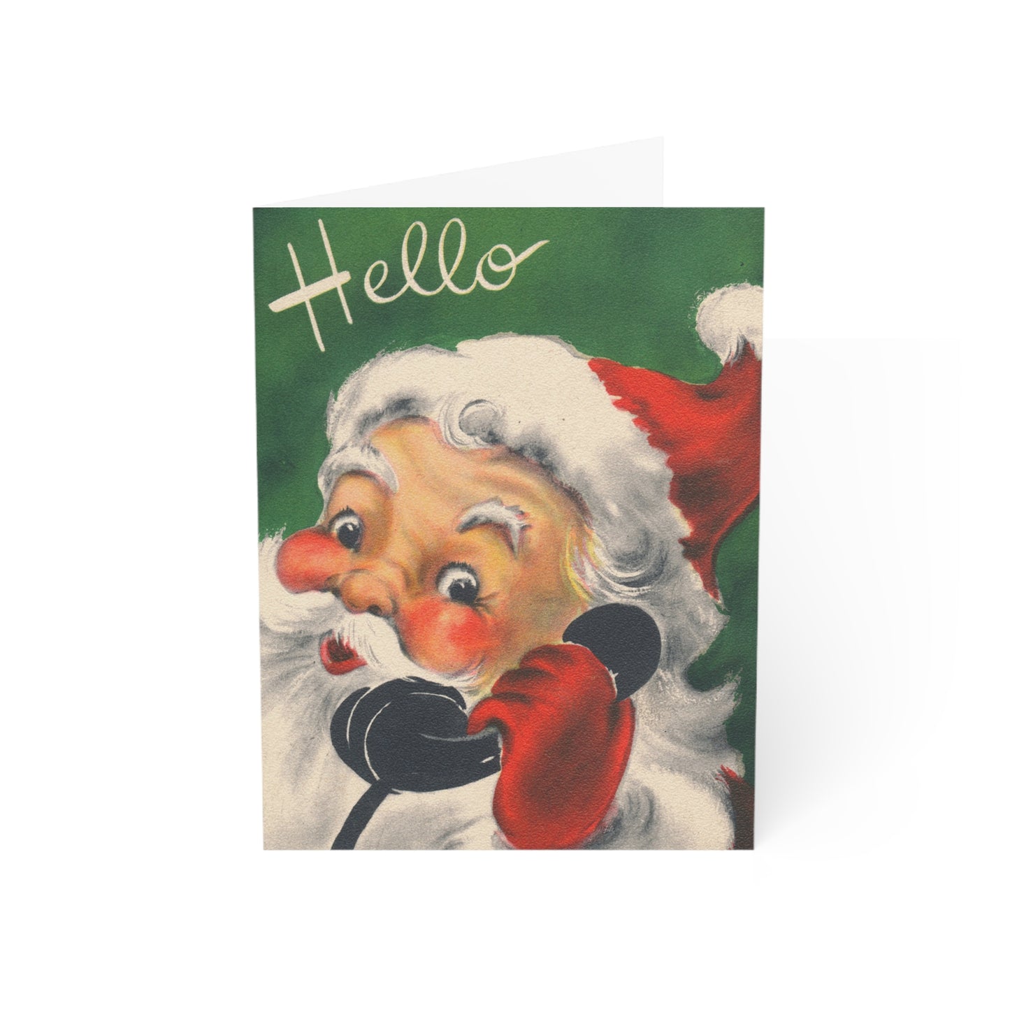 Retro Santa “Greetings!” Christmas Card