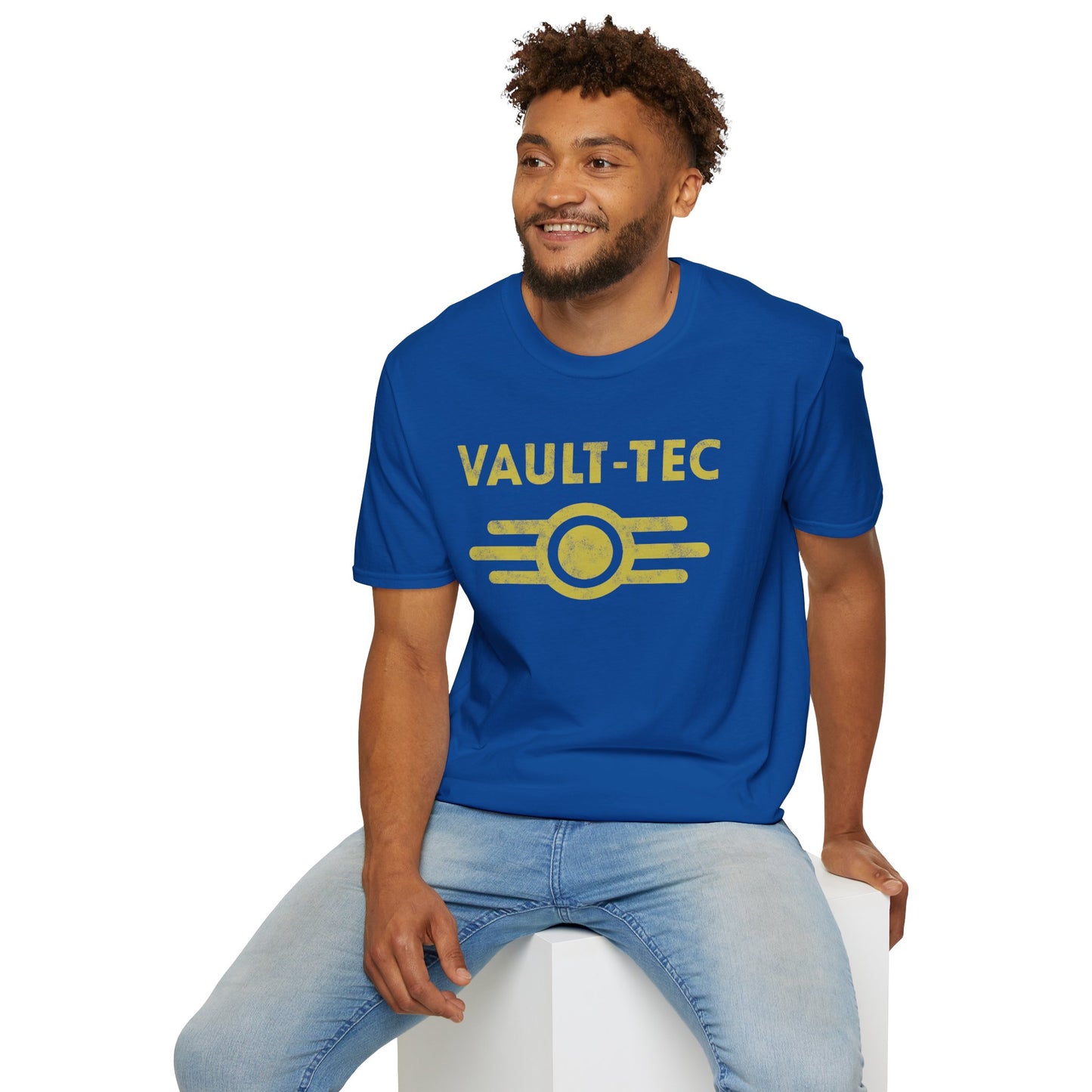 Fallout Distressed Vault-Tec logo Royal Blue Unisex T-Shirt