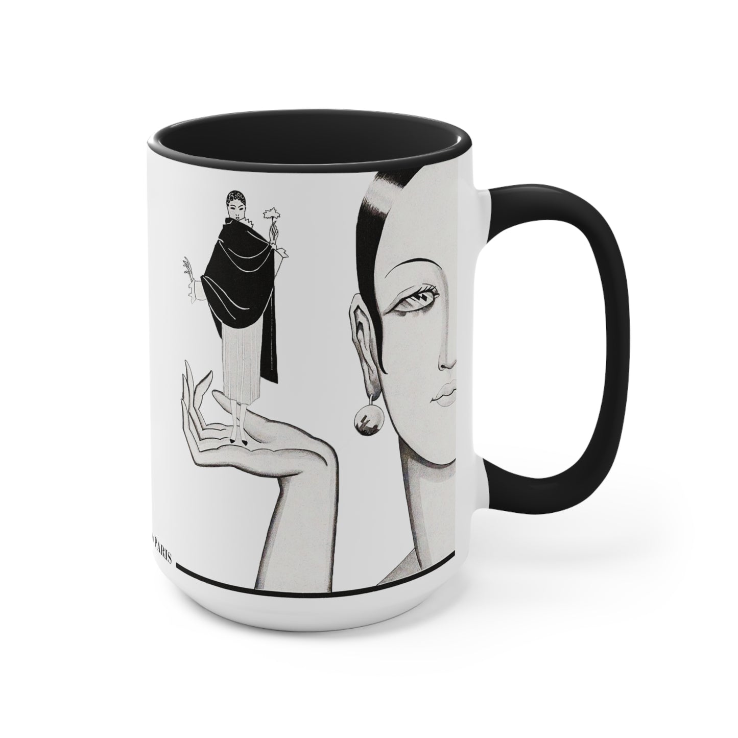 Paris Fashion Two-Tone Mug | Red, Black, Pink