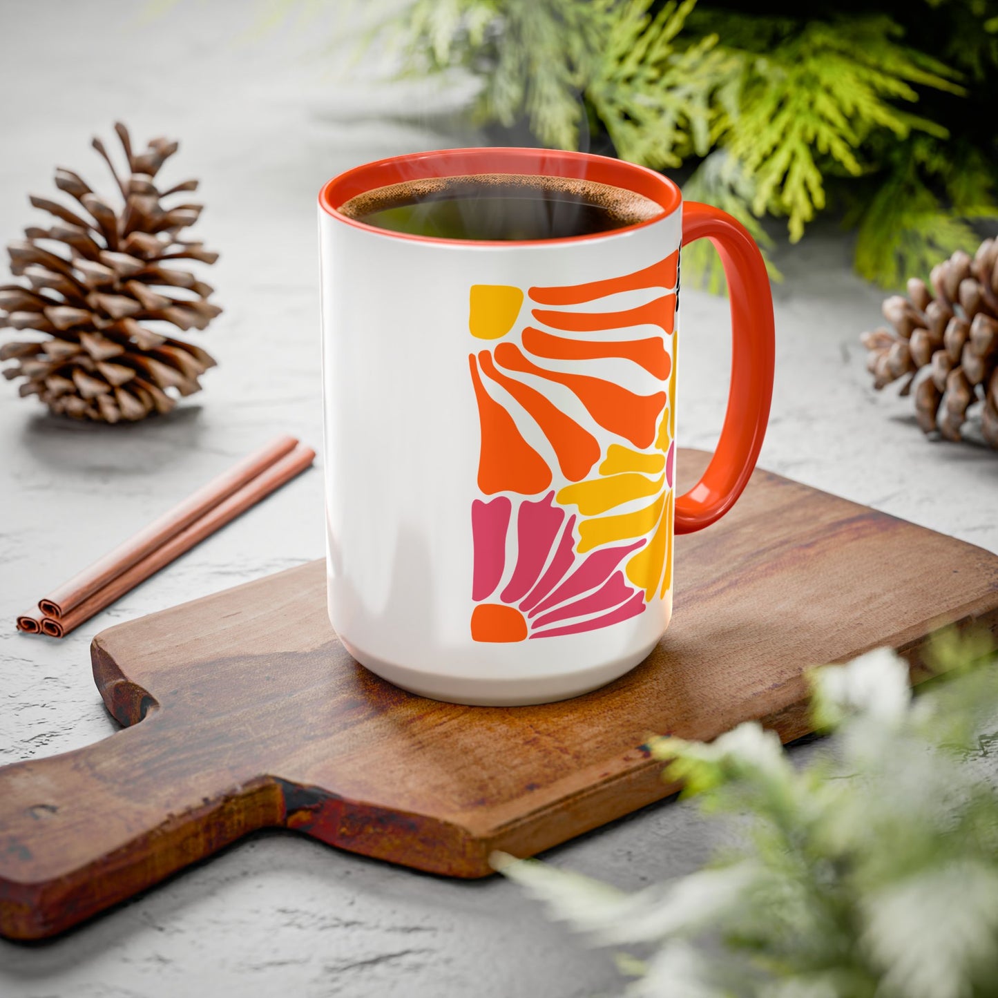 'FDT' Colorful Floral Ceramic Mug