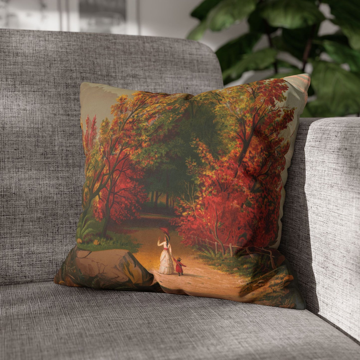 Autumn Days Faux Suede Square Pillowcase