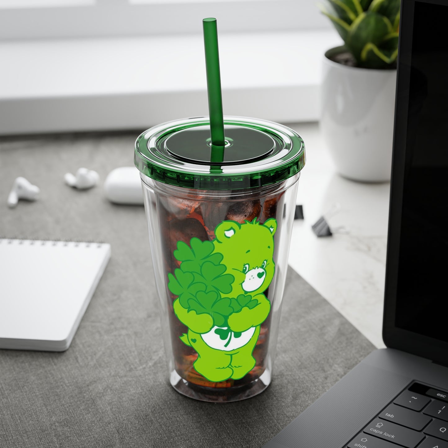 Care Bears 16oz Tumbler with Straw — Good Luck Bear