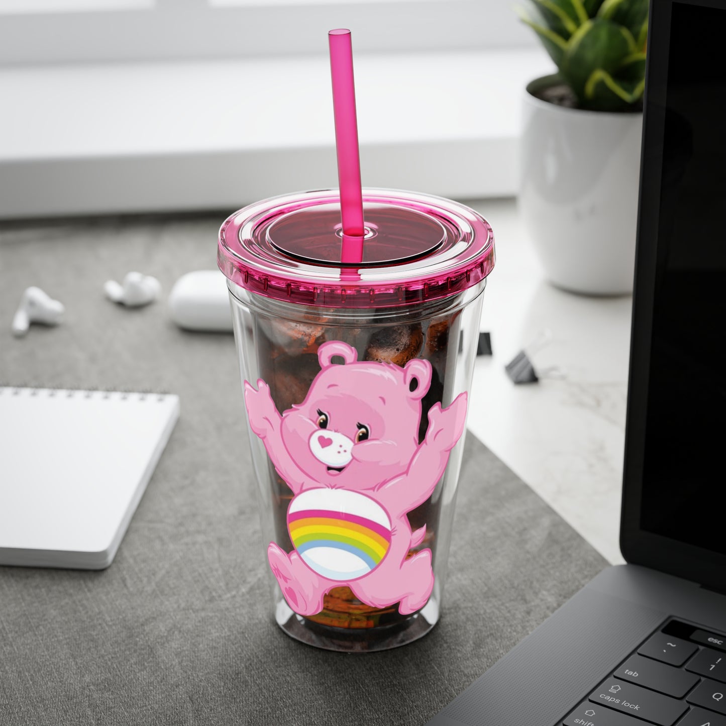 Care Bears 16oz Tumbler with Straw — Cheer Bear