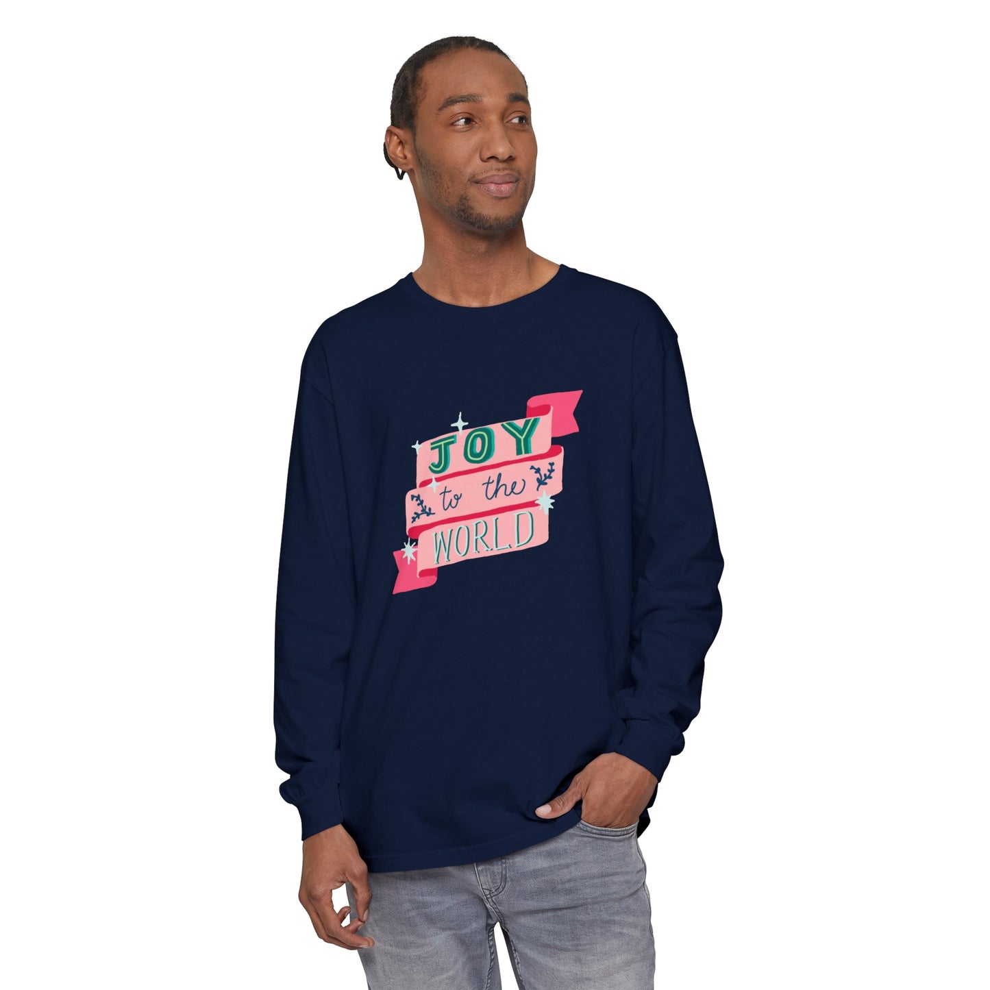 Candy Christmas “Joy to the World” Unisex Long Sleeve Tee