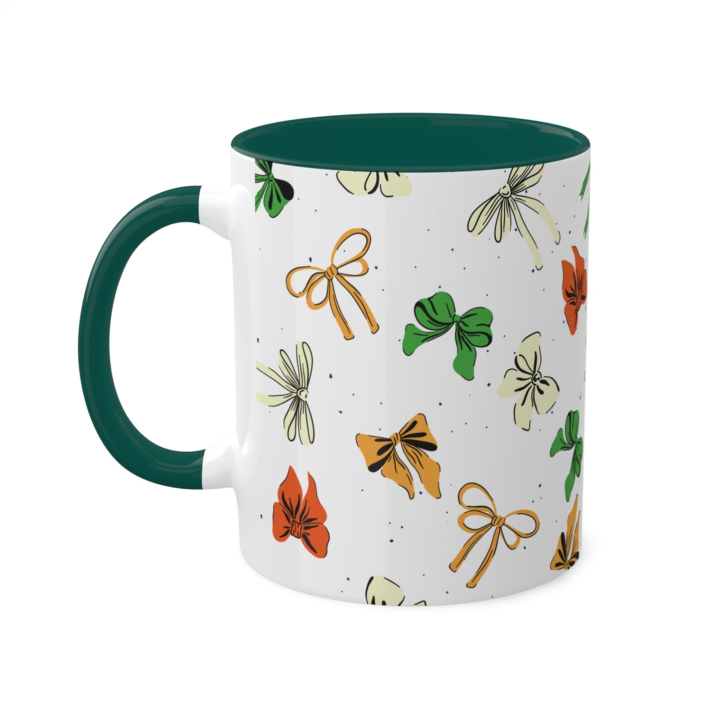 Coquette Bows #2 - 11 oz Mug, Green or Orange Interior