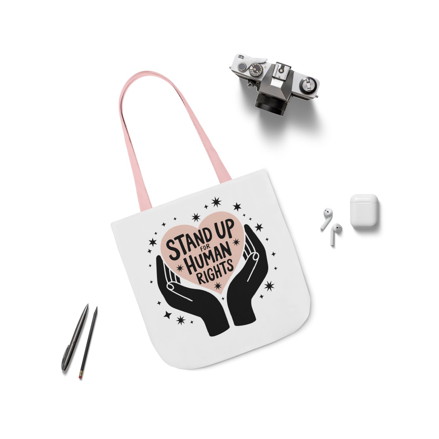 Canvas Tote, Colored Handles - Human Rights Eco-Friendly, 3 sizes