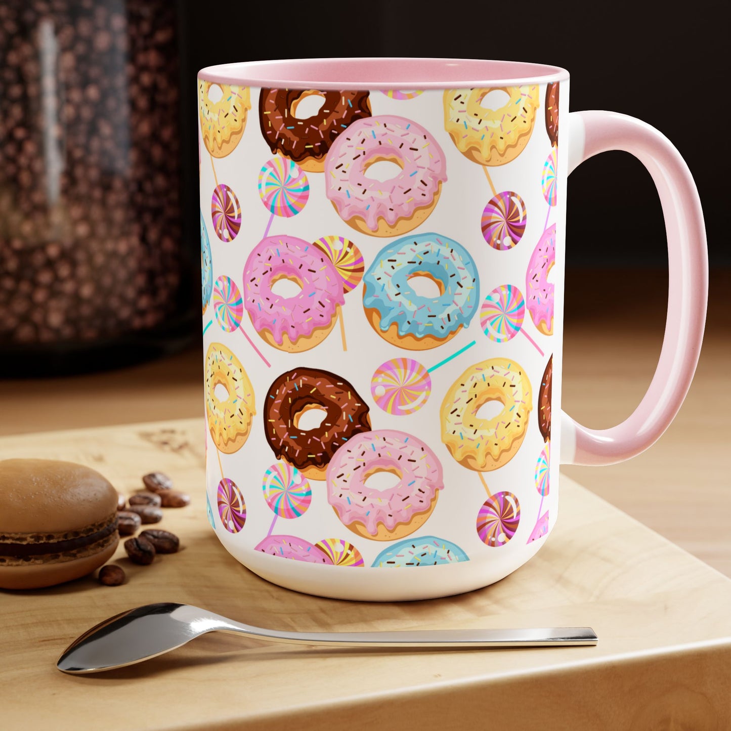 Sprinkled Donuts Two-Tone Mug | Pink or Light Blue