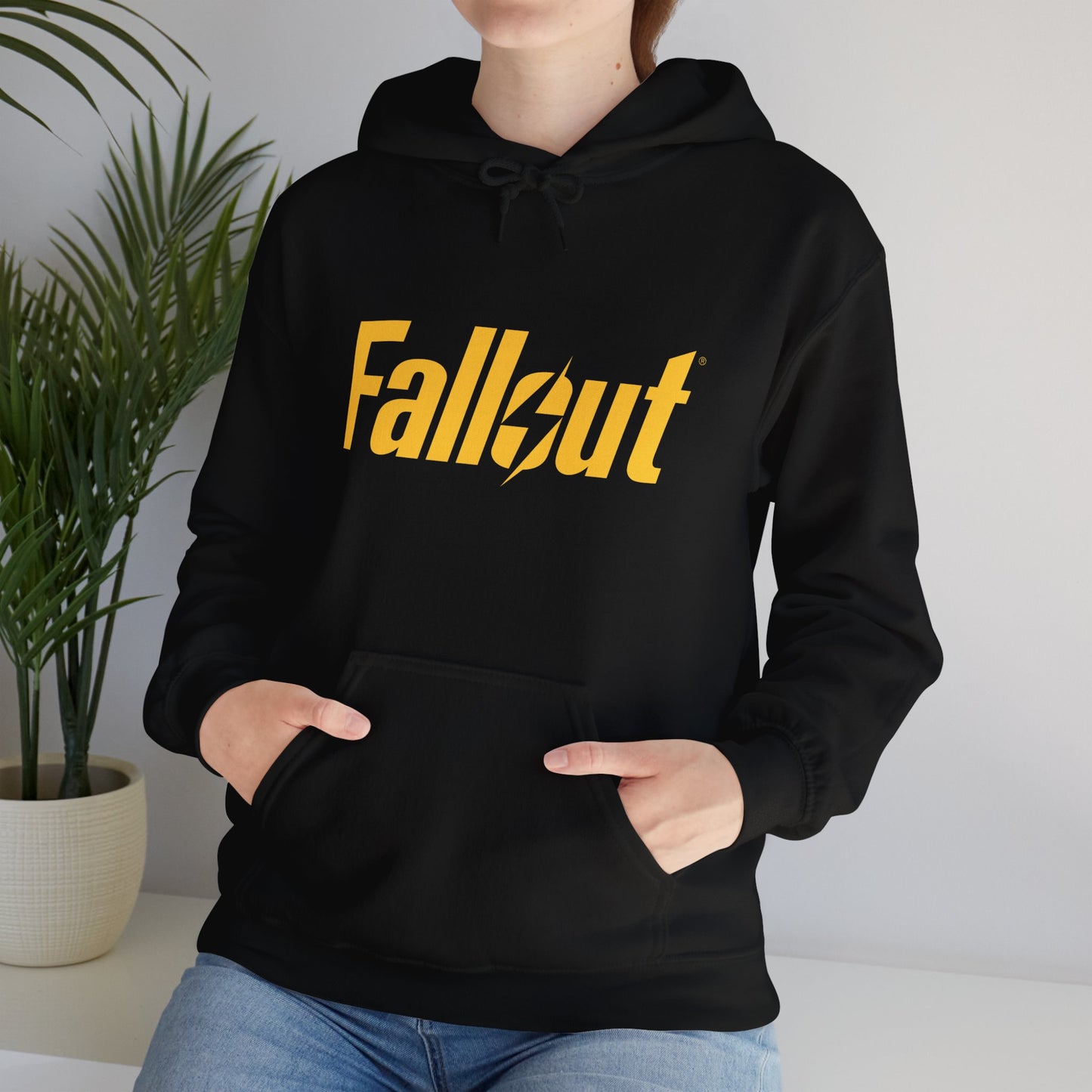 Fallout Logo Unisex Black Hoodie | up to Plus Size 5X