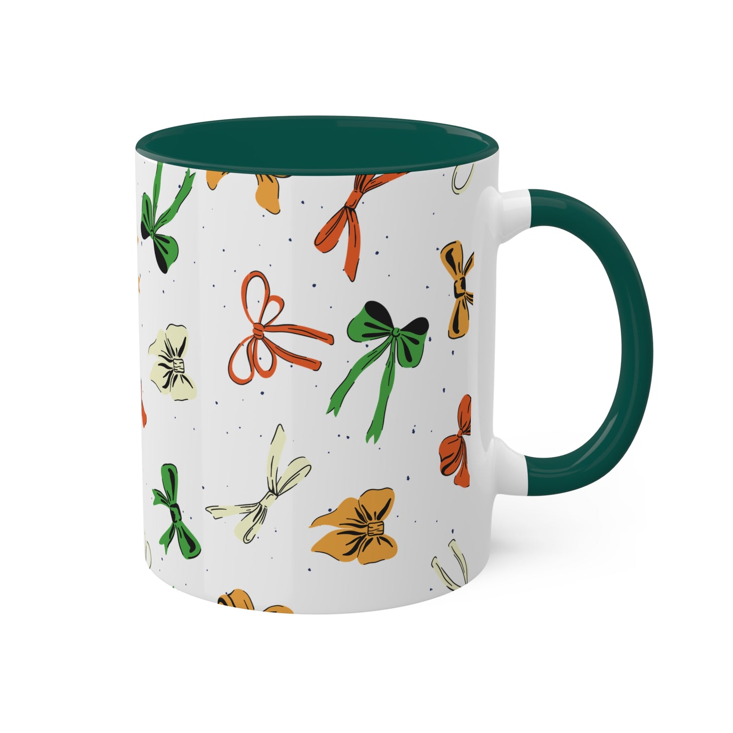 Coquette Bows #1 - 11 oz Mug, Green or Orange Interior