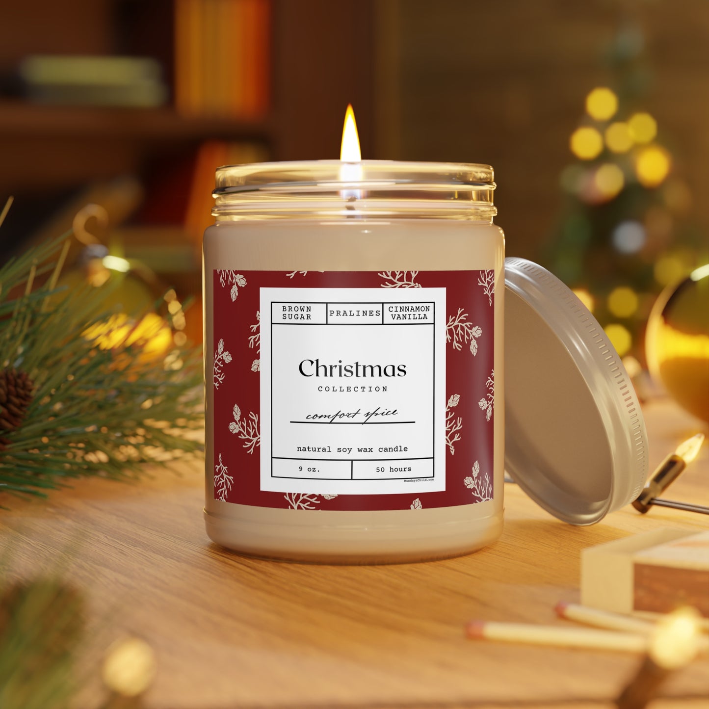 Christmas Comfort Spice Soy Candle with Lid — 9oz