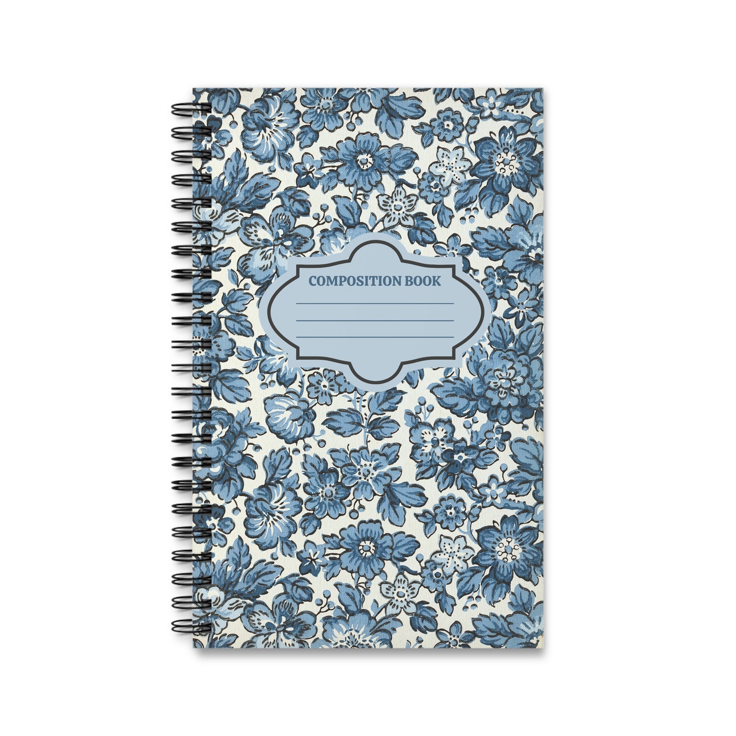 Blue Posies Spiral Journal | Blank, Dot Grid, Lined, Task