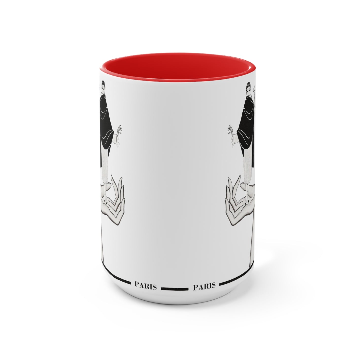 Paris Fashion Two-Tone Mug | Red, Black, Pink