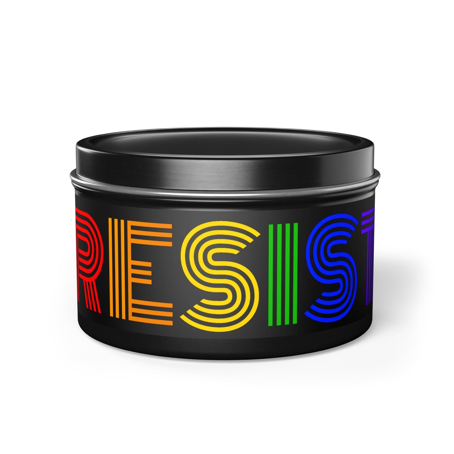 Scented Tin Candles - Rainbow ‘RESIST’