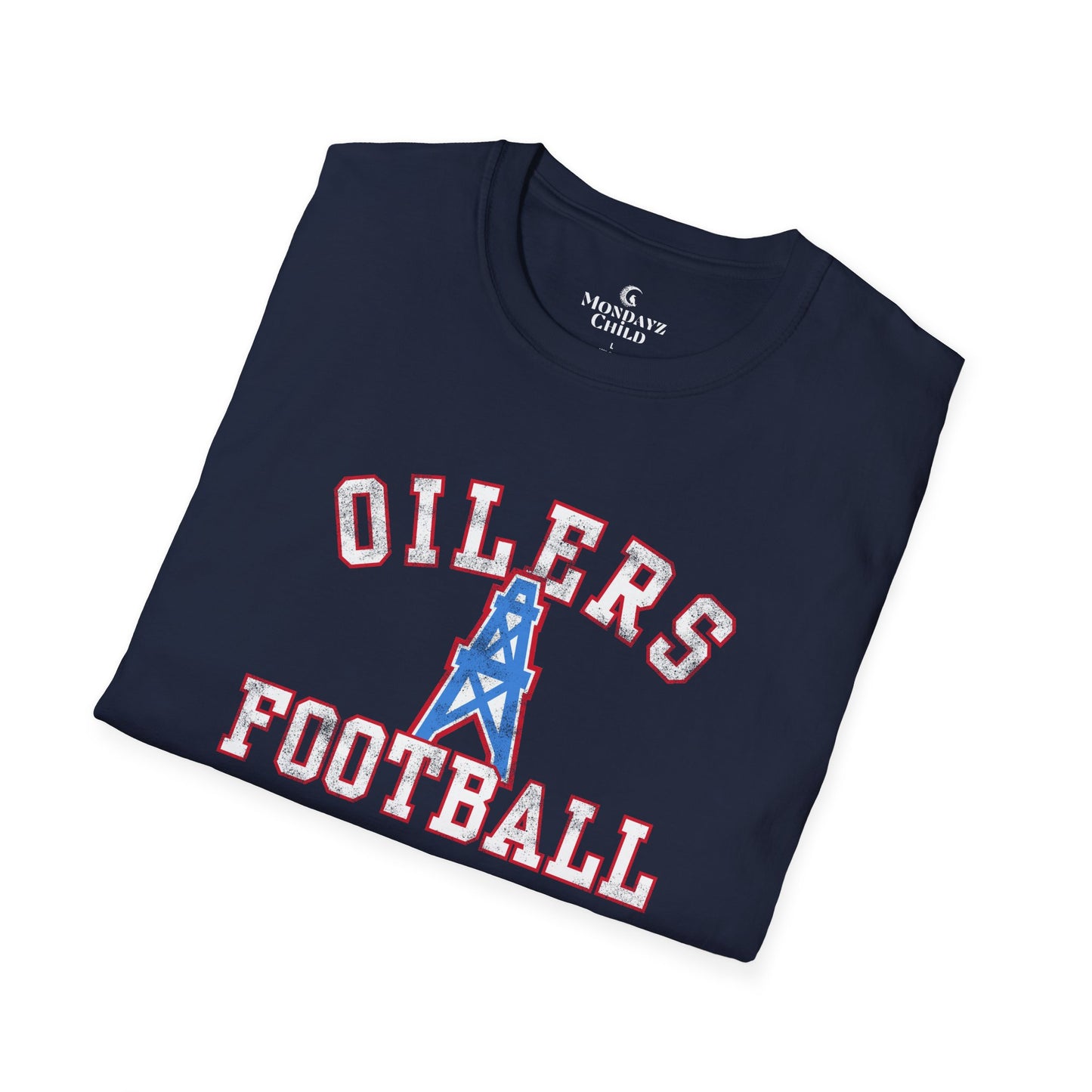 Houston Oilers Distressed “Oilers Football” Unisex Tee