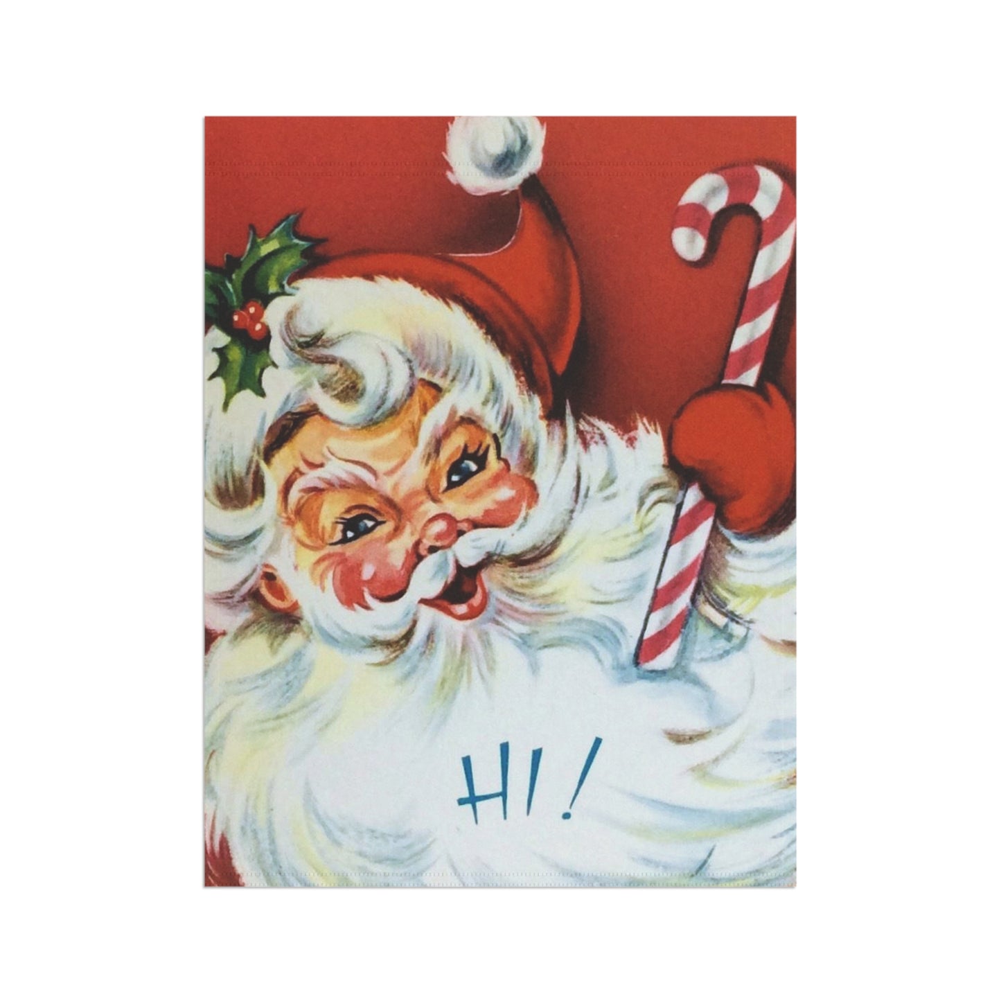 Retro Candy Cane Santa Christmas Garden Flag or House Banner