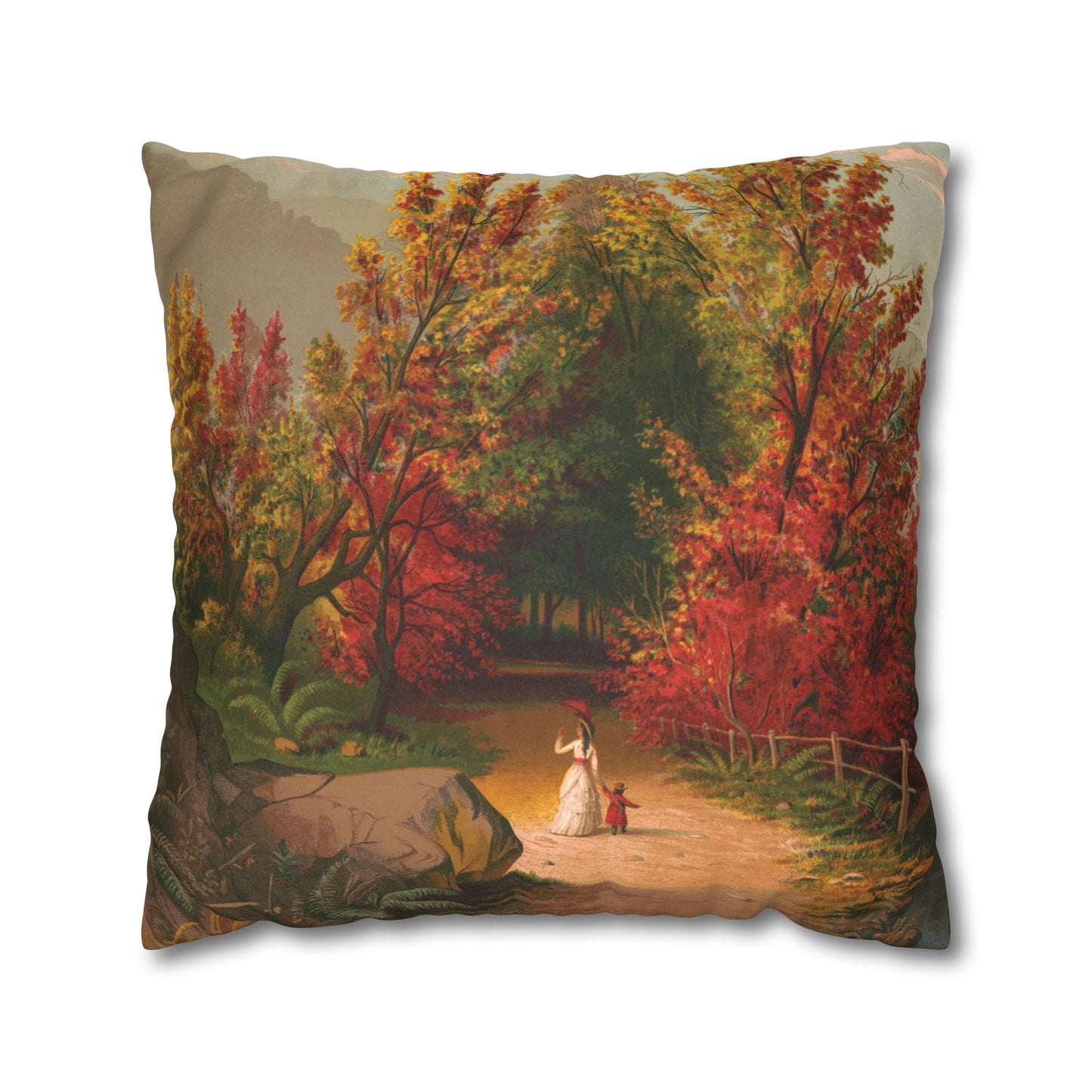 Autumn Days Faux Suede Square Pillowcase