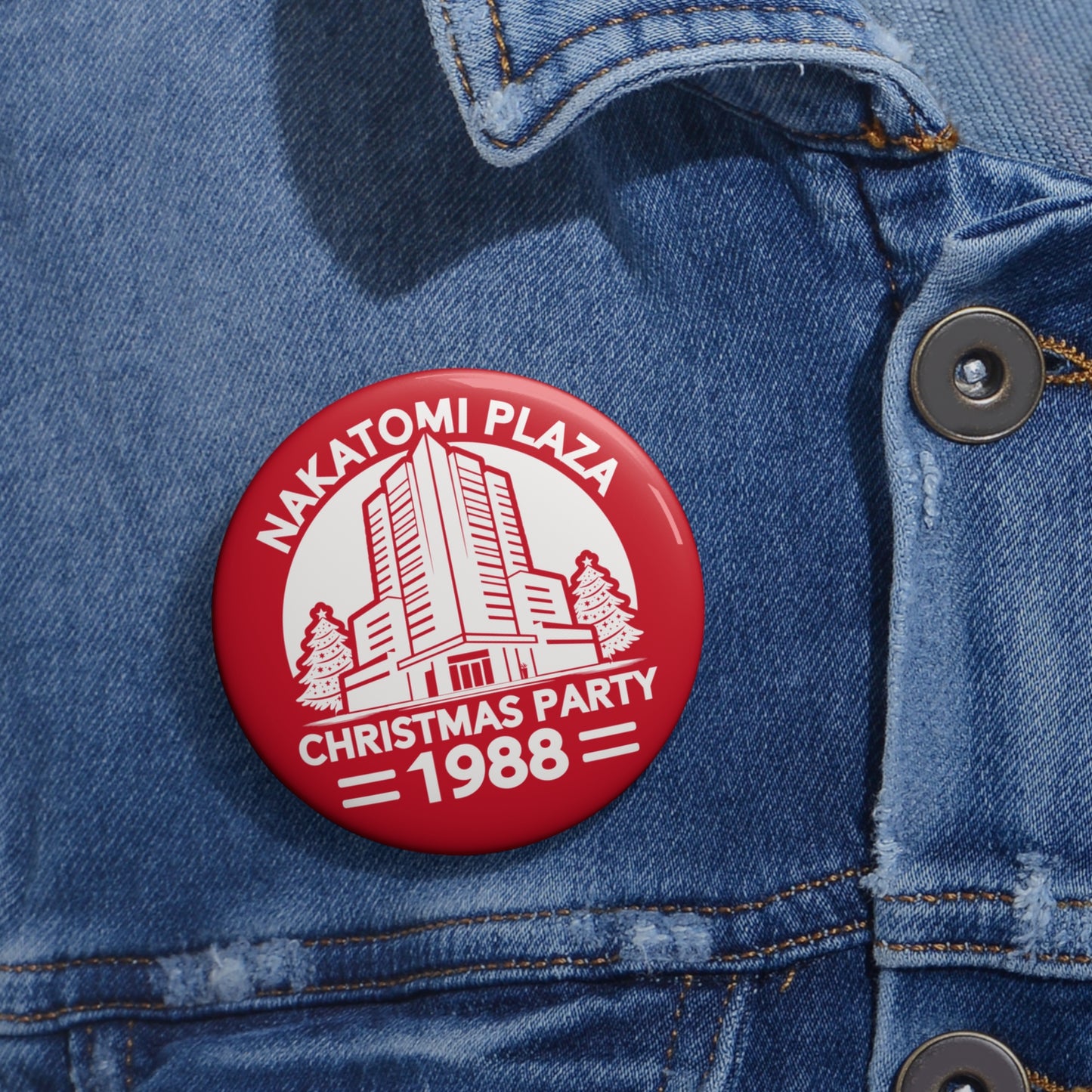 'Nakatomi Plaza Christmas Party 1988' Retro Movie Novelty Pin