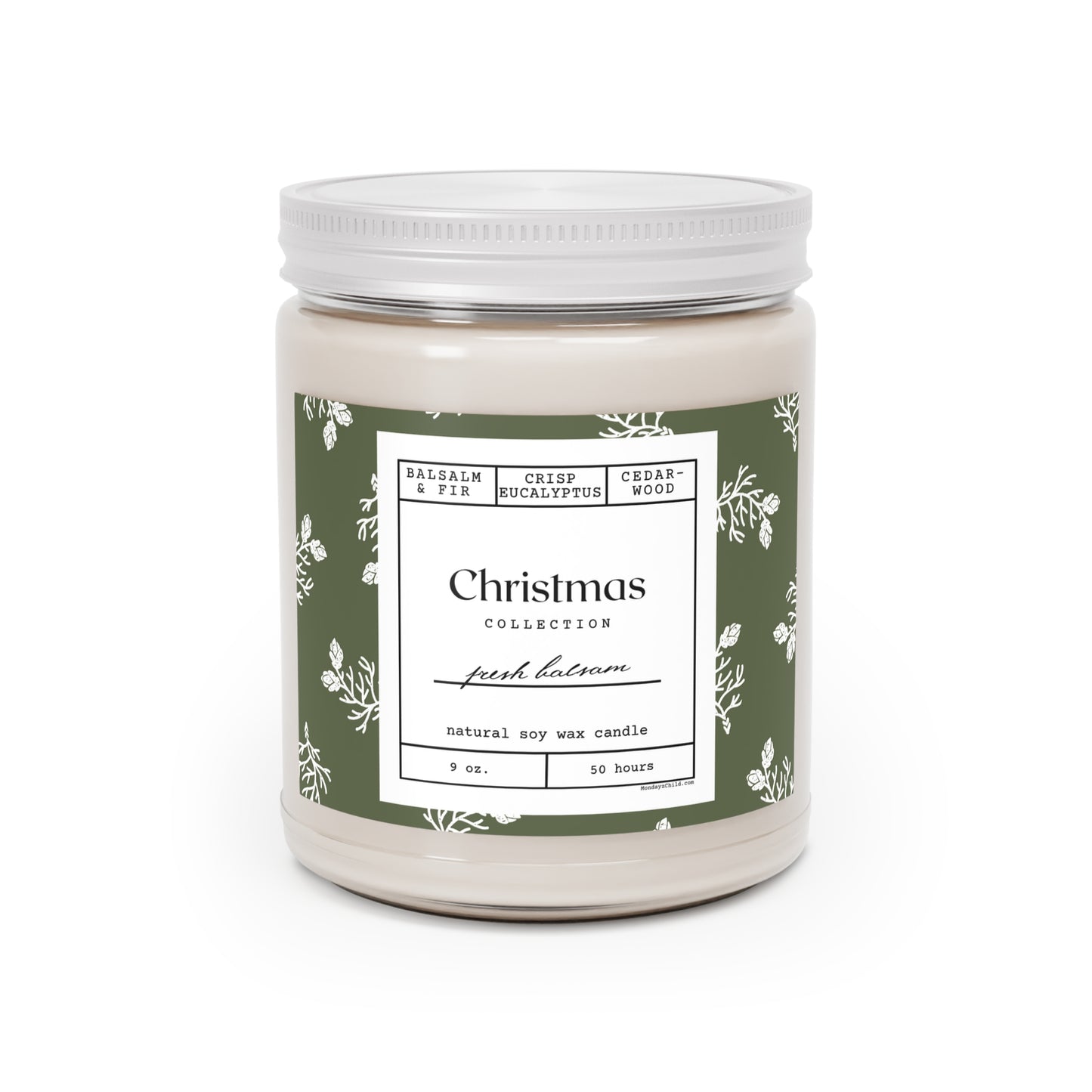 Fresh Balsam Natural Soy Candle with Lid, 9oz