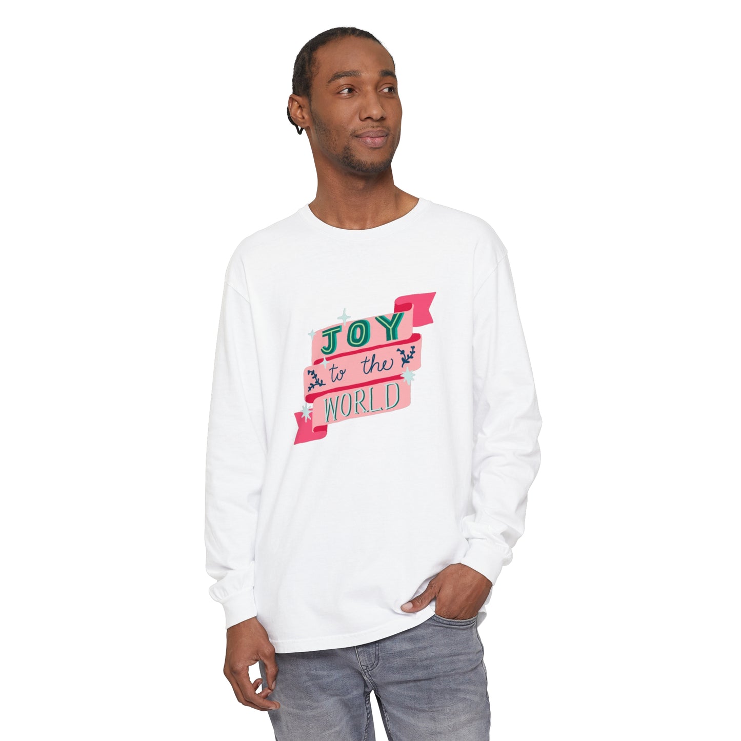 Candy Christmas “Joy to the World” Unisex Long Sleeve Tee