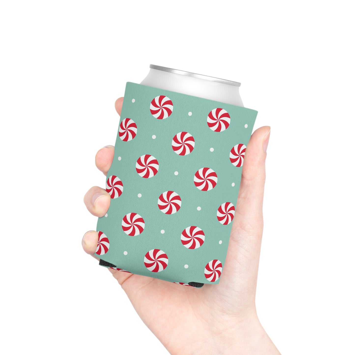 Can Cooler, Standard or Slim Size - Peppermint Swirl Candies