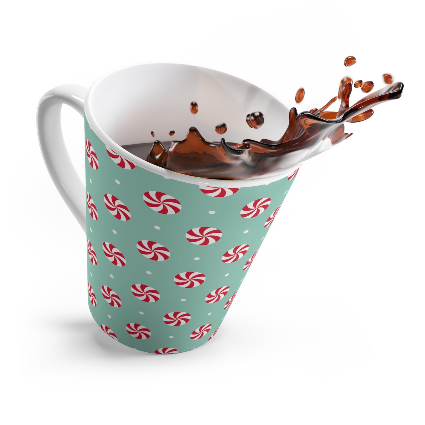 Latte Mug, 12oz - Peppermint Swirl Candies