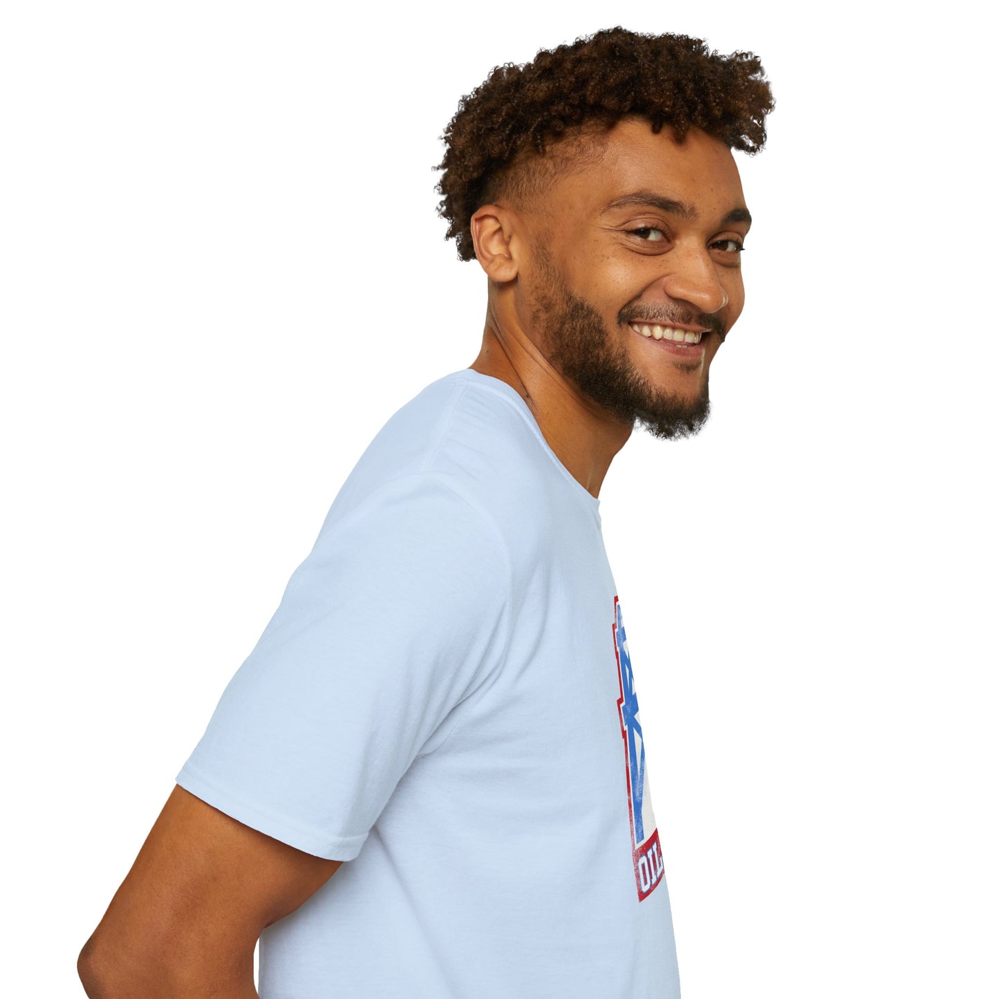 Houston Oilers Distressed Oil Derrick Unisex T-Shirt | Up to 5X