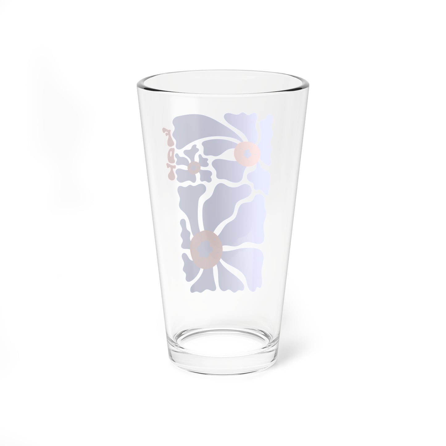 ‘FDT’ Red & Blue Floral Pint Glass