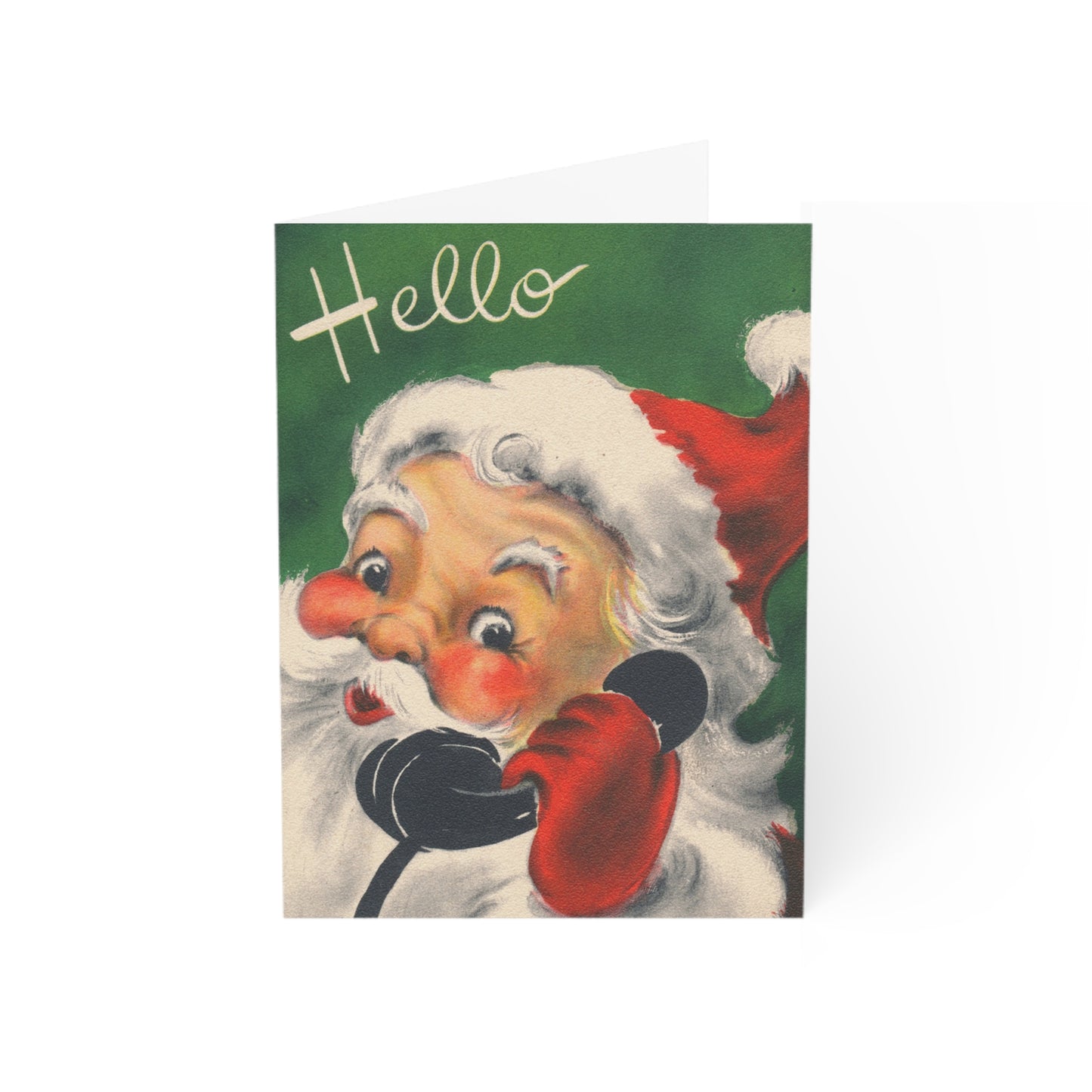 Retro Santa “Greetings!” Christmas Card