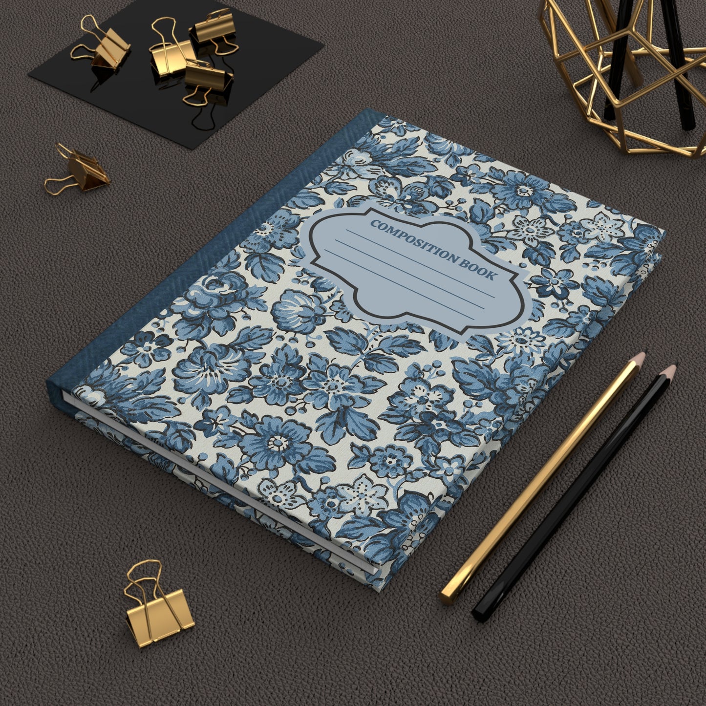 Blue Posies Hardcover Journal