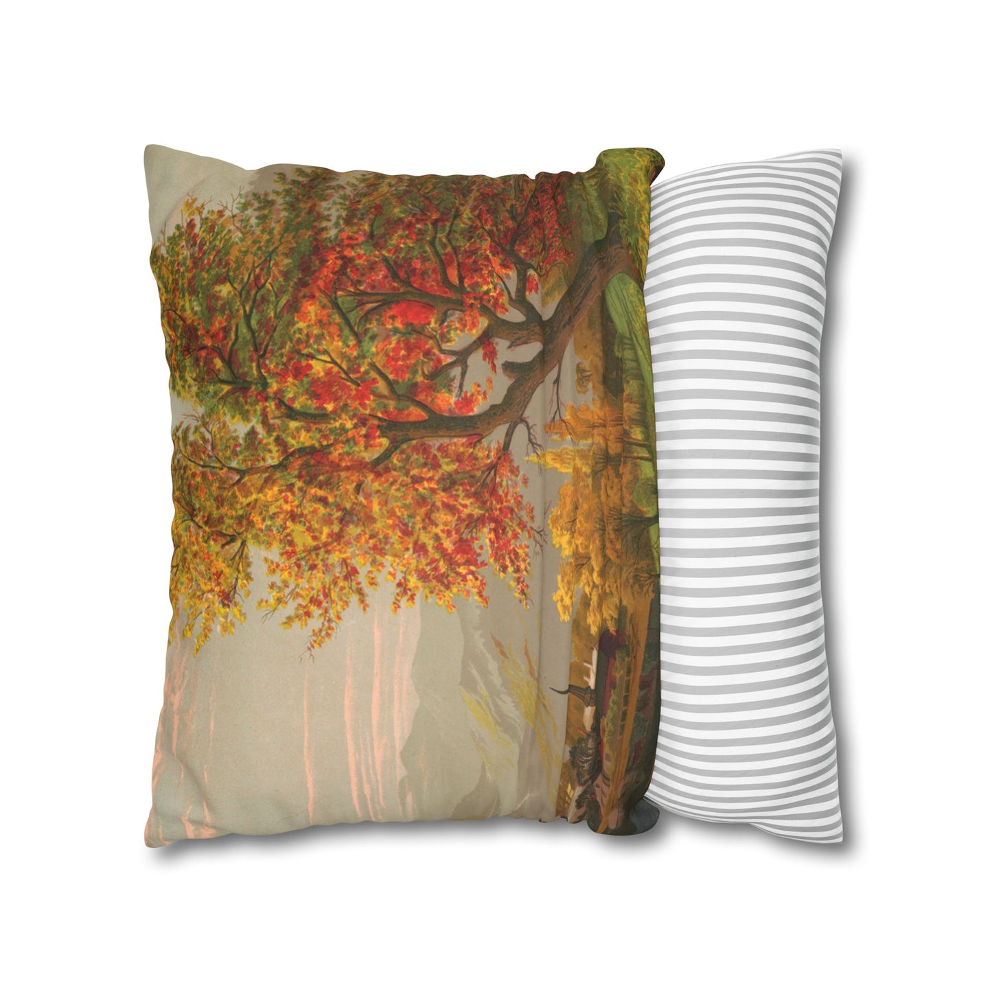 Autumn Days Faux Suede Square Pillowcase